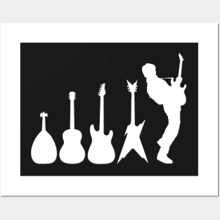 The Evolution of Man and Guitar Posters and Art